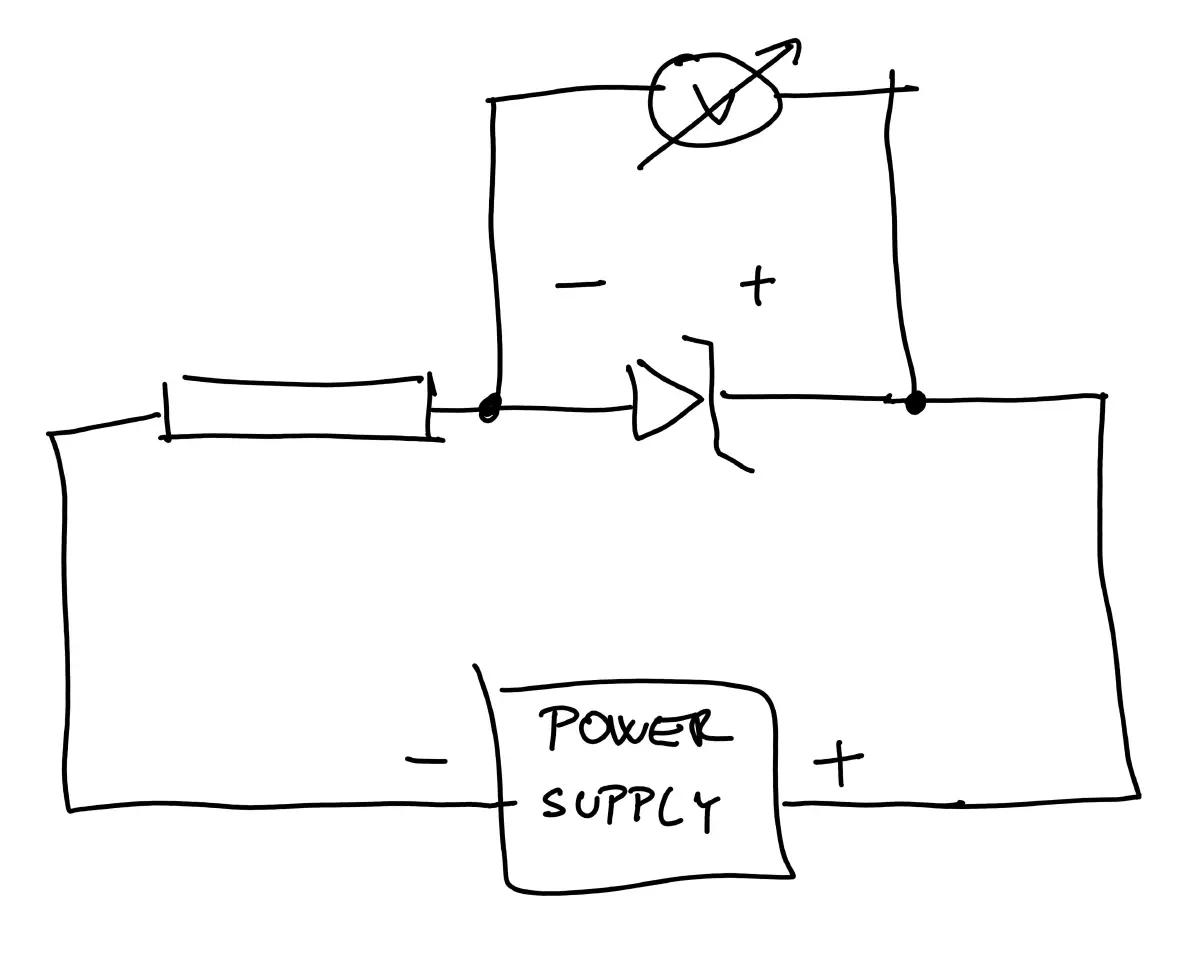 Setup for testing zener diodes.
